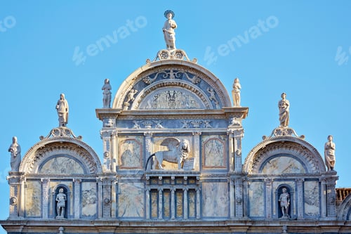 Preview: Detail of religious facade, Venice, Veneto, Italy