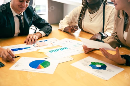 Preview: professional business team meeting for creative strategy, teamwork group cooperation brainstorming