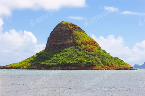 Preview: A Hawaiian island. Shot of a small Hawaiian island.
