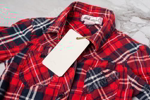 Preview: Red and Black Plaid Shirt with Tag
