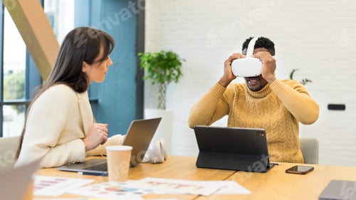 Preview: Business conference in VR in an office