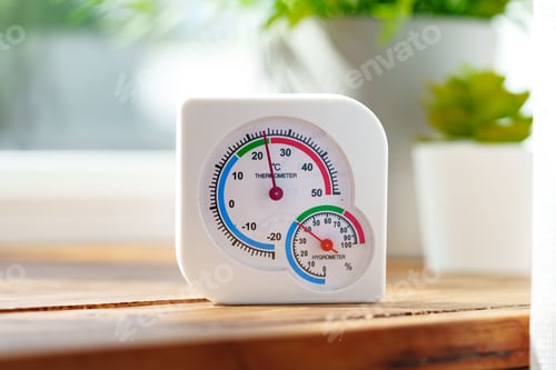 Preview: White Thermometer and Succulents on Windowsill