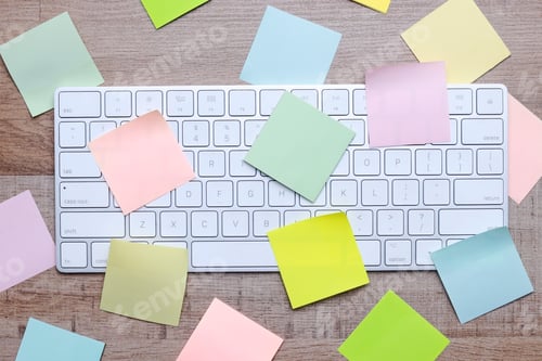 Preview: Sticky Notes on Keyboard