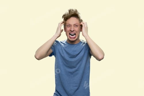 Preview: Furious irritated teenage boy.