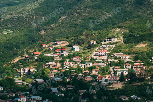 Preview: Mtskheta Georgia. Top View Of New Cottage Village Surrounded By