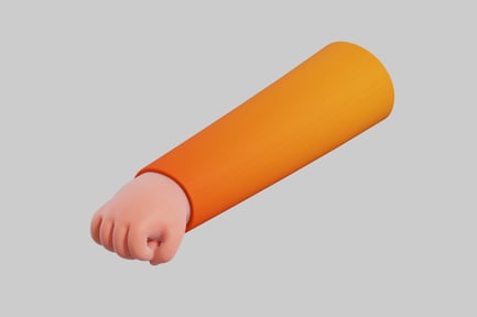 Preview: 3D Fist Punch Gesture Illustration