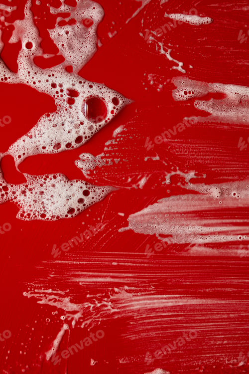 Preview: Texture of white soap foam with bubbles abstract background