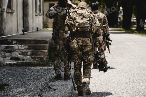 Preview: Expert team of soldiers attacking enemy during military operation