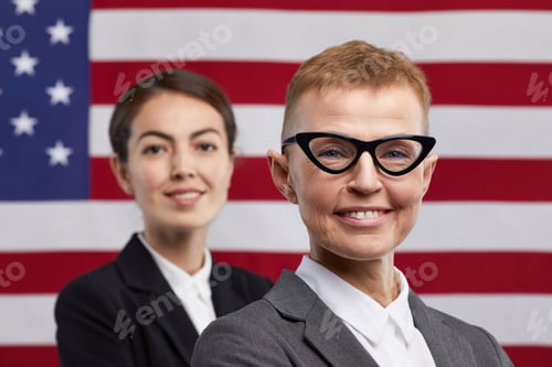 Preview: Two Female Leaders against Flag