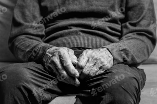 Preview: Hands of elderly man