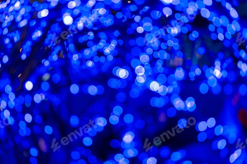 Preview: Blue Bokeh on Blue Background