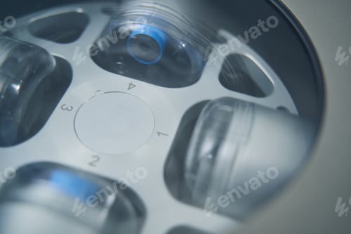 Preview: Blood sample containers in lab centrifuge machine