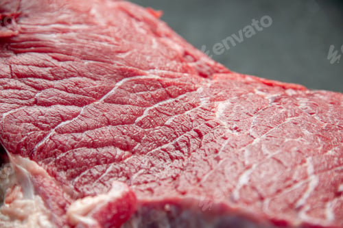 Preview: top close view raw meat slice on dark background cooking dish food meat dinner meal butcher barbecue