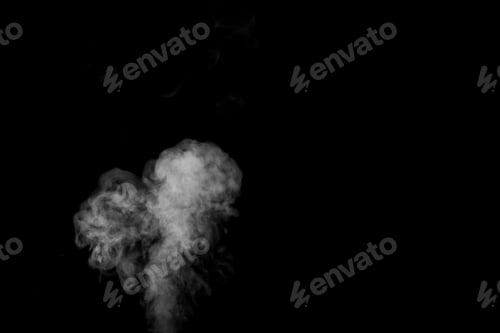 Preview: Swirling, wriggling smoke, heart-shaped steam on black background for overlaying on your photos