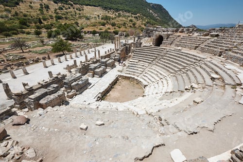 Preview: Ephesus archeological site. Ancient odeon. Roman empire in Turkey