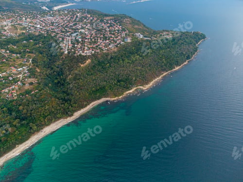 Preview: Flying above the beautiful wild beach near the Varna city, Bulgaria