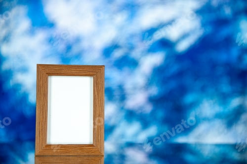 Preview: front view picture frame on light blue background picture presents photo portrait color family gift