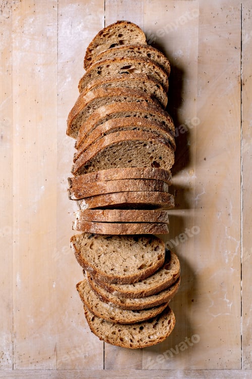 Preview: Sliced Artisan Sourdough Bread On Wood