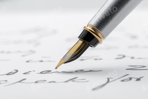 Preview: Fountain Pen on Written Page