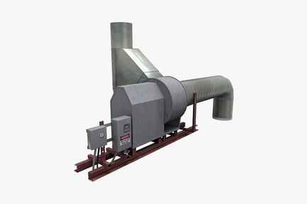 Preview: Cylindrical industrial machine on framed platform