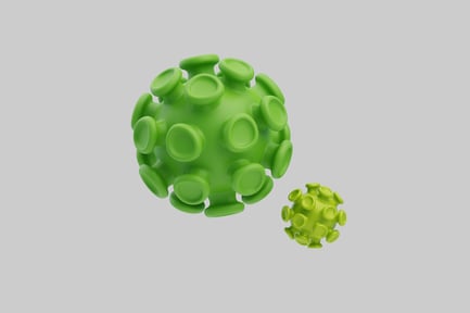 Preview: Green spiked virus cells concept