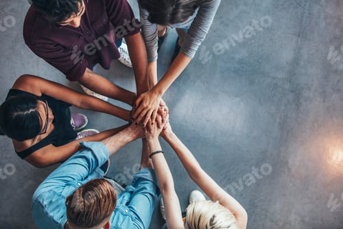 Preview: Students making a stack of hands