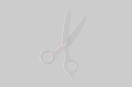 Preview: Minimalist white open scissors