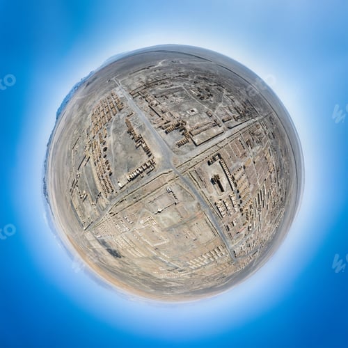 Preview: spherical panorama of qinghai cold lake oil base ruins site