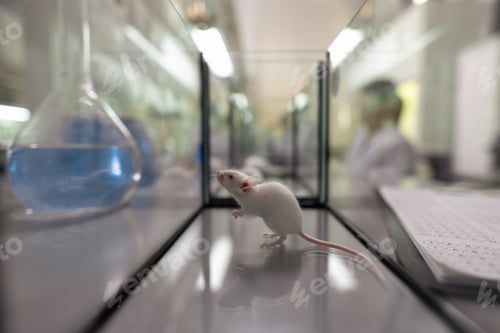Preview: Little mouse in glass container
