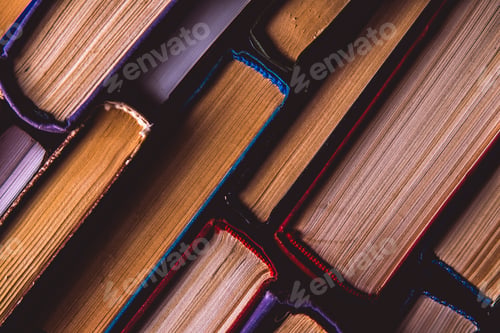 Preview: Old and used books. Knowledge and success in our careers, business and personal lives