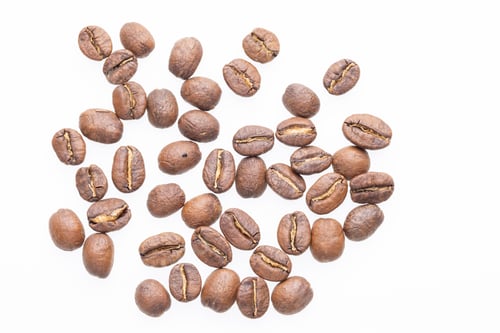 Roasted Coffee Beans Isolated on White Background