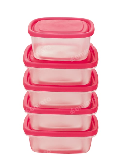 Preview: White plastic container with red lid