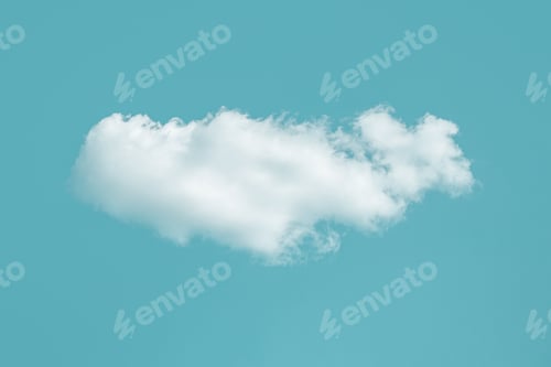Preview: One white cloud in blue sky, dream like idyllic cloudscape, copy space