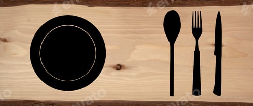 Preview: Plate Fork Knife Spoon Silhouette