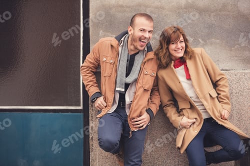 Preview: Couple Enjoying Outdoors In A Urban Surroundings.