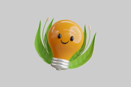 Preview: Smiling seedling light bulb concept