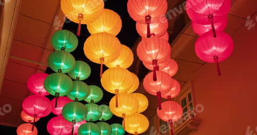 Preview: Lunar new year chinese lantern decoration at night