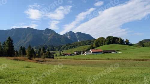 Preview: farm house near Inzell with bavarian alps, Germany