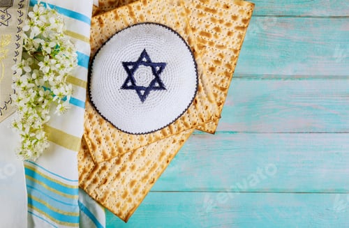 Preview: Pesah passover holiday celebration, matza unleavened kosher bread jewish