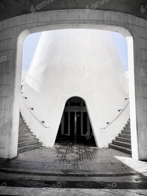 Preview: A conical structure houses an elevator surrounded by a staircase in the City of arts and Sciences.
