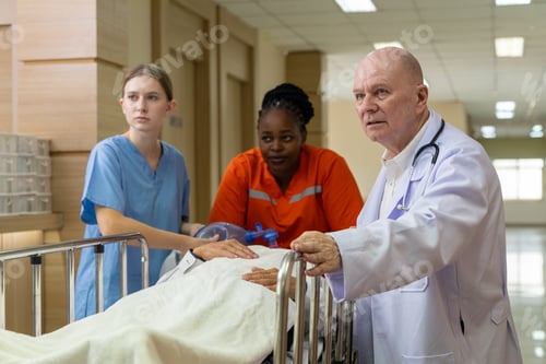 Preview: Emergency medical team rushing patient on stretcher