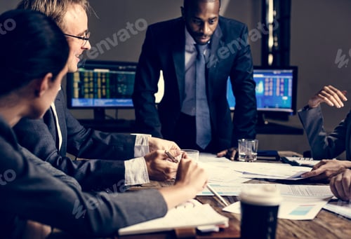 Preview: Group of diverse business people having a meeting together