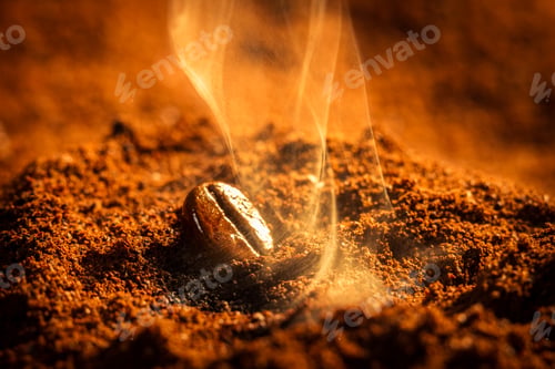 Preview: Closeup one burned coffee beans