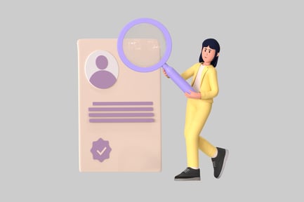 Preview: Cartoon investigator character with magnifying glass