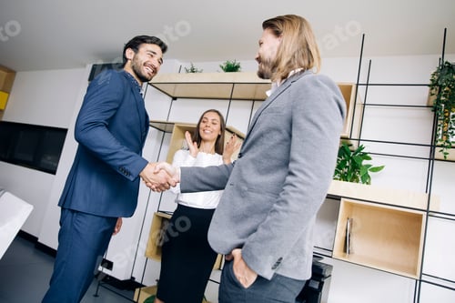 Preview: Businessmen handshaking after deal agreement