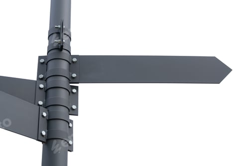 Preview: Gray Directional Sign Against White Background