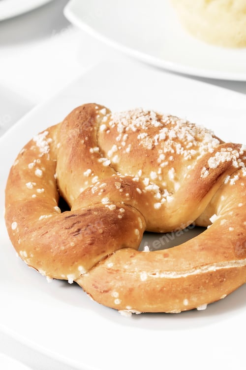Preview: vegan dairy-free organic german pretzel bread on white table