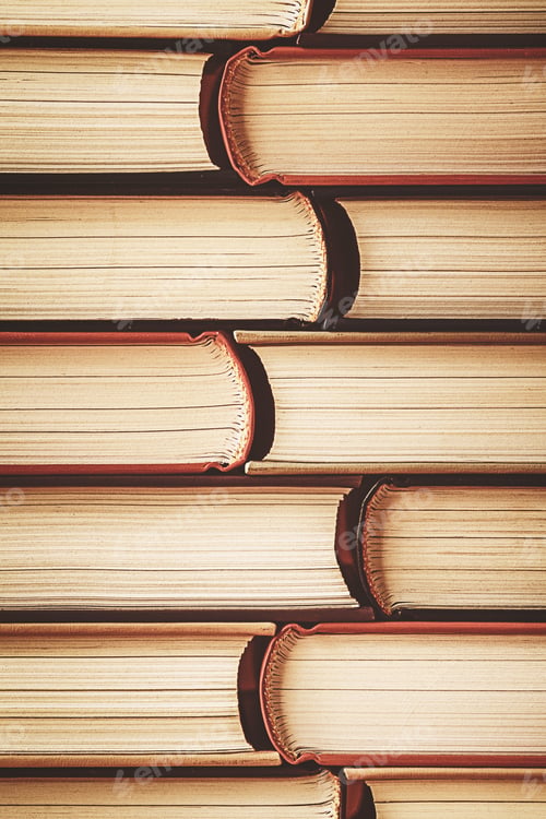 Preview: Books background - old books stack, hardcover books texture