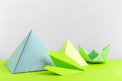 Preview: Abstract colorful geometrical background close up soft focus