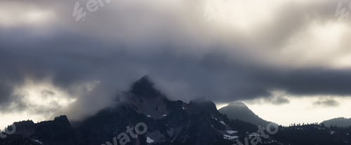 Preview: Aerial View from Airplane of a Valley in Canadian Mountain Landscape
